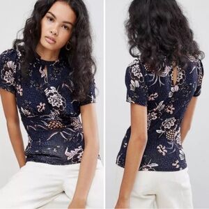 Free People HEAR ME ROAR TOP IN BLACK COMBO